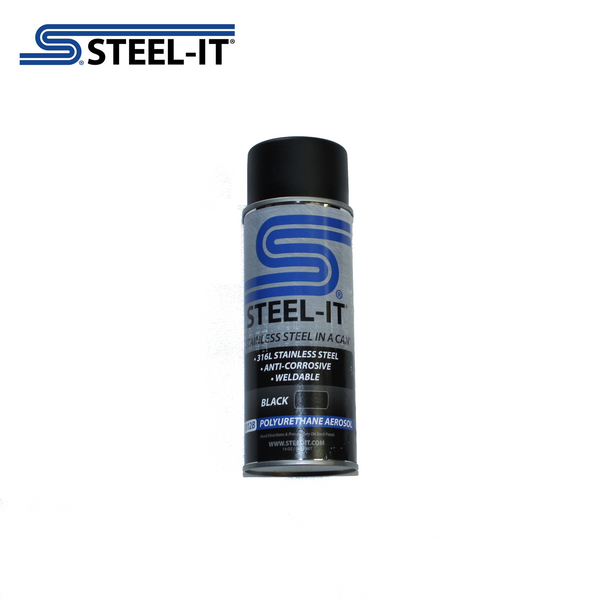 1012B STEEL-IT 14oz Black Polyurethane Aeresol Spray Can
