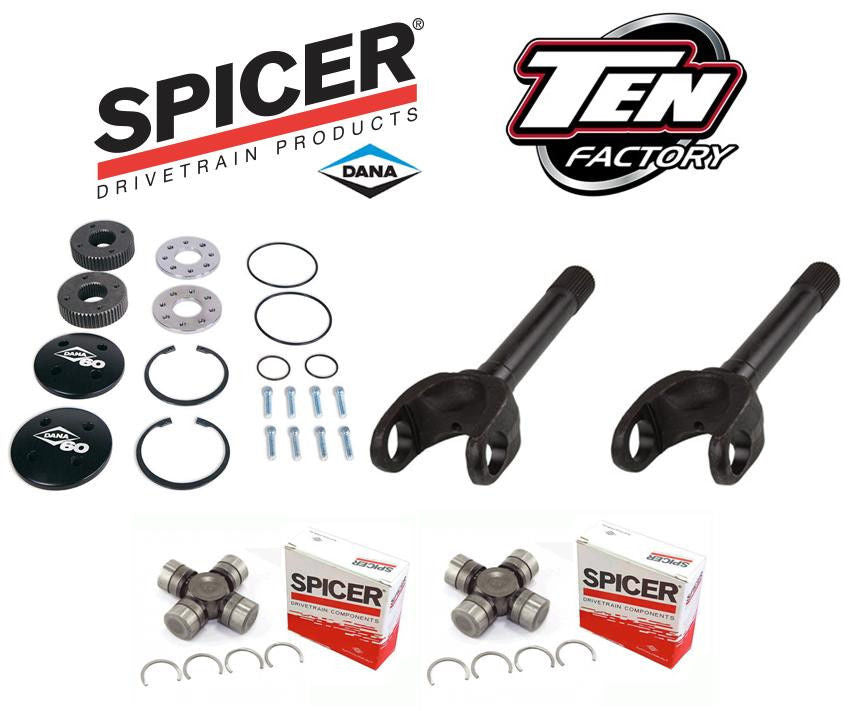 Dana 60 Front 35 Spline Chromoly Drive Flanges & 1480 Outer Shafts Conversion Kit
